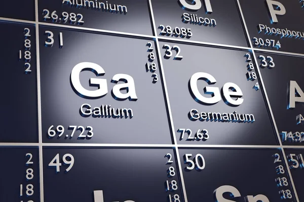 Elementen Gallium Och Germanium Det Periodiska Systemet Illustration — Stockfoto