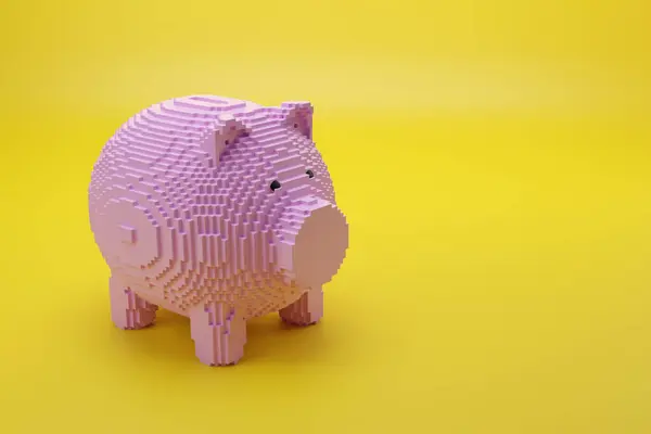 Piggy Bank Pixel Stylu Sztuki Miejsca Ksero Ilustracja — Zdjęcie stockowe