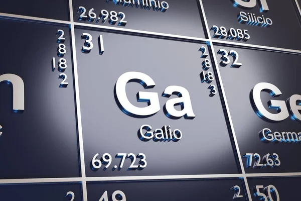 Elementet Gallium Det Periodiska Systemet Spanska Illustration — Stockfoto
