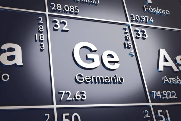 Elementet Germanium Det Periodiska Systemet Spanska Illustration — Stockfoto