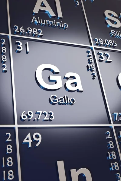 Metallen Gallium Det Periodiska Systemet Element Spanska Illustration — Stockfoto