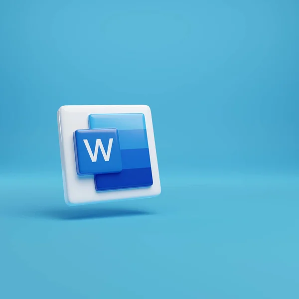 Buenos Aires, Arjantin; 16 Eylül 2023: Microsoft Word 'ün üç boyutlu simgesi. 3d illüstrasyon.