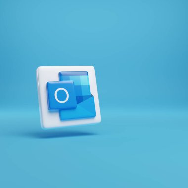 Buenos Aires, Arjantin; 16 Eylül 2023: Microsoft Outlook 'un üç boyutlu simgesi. 3d illüstrasyon.