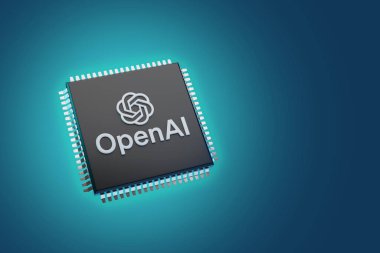 Buenos Aires, Arjantin; 15 Aralık 2023: OpenAi logolu mikroişlemci.