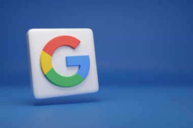 Buenos Aires, Arjantin; 5 Nisan 2024: Google logosu kopyalama alanı ile üç boyutlu. 3d illüstrasyon.