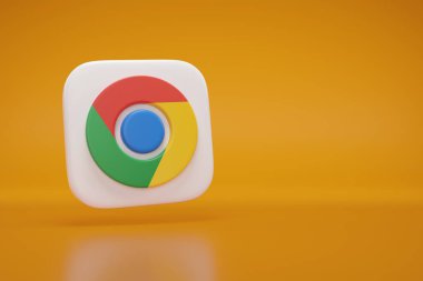 Buenos Aires, Arjantin; 5 Mayıs 2024: Google Chrome logosu kopyalanmış üç boyutlu. 3d illüstrasyon.