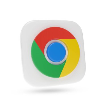 Buenos Aires, Arjantin; 5 Mayıs 2024: Google Chrome logosu beyaz arka planda üç boyutta izole edildi. 3d illüstrasyon.