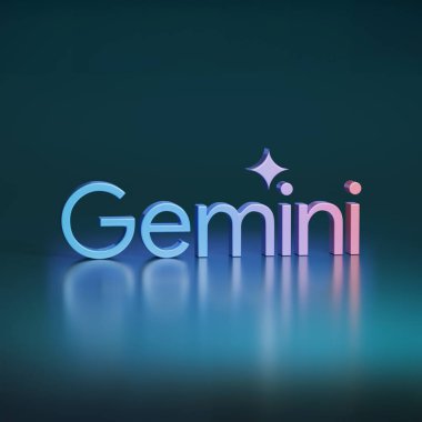 Gemini logosu üç boyutlu. 3d illüstrasyon.