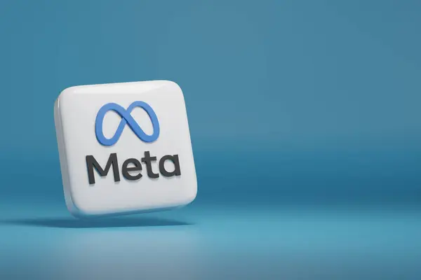 Buenos Aires, Arjantin; 29 Haziran 2024: Meta logosu kopyalanmış üç boyutlu. 3d illüstrasyon.