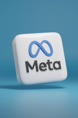 Buenos Aires, Arjantin; 29 Haziran 2024: Meta logosu üç boyutlu. 3d illüstrasyon.
