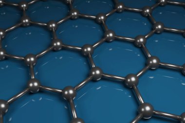 Grafen moleküllerinin üç boyutlu temsili. 3d illüstrasyon.