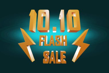 Double Ten 'in tanıtım posteri. 10.10 flaş satış. 3d illüstrasyon.