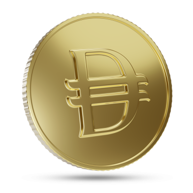 Altın Dirham madeni parası beyaz arka planda izole edilmiş. 3B illüstrasyon.