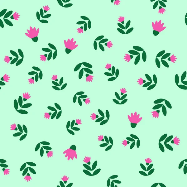 Einfaches Vektorillustrationsmuster Mit Abstrakten Blumen — Stockvektor