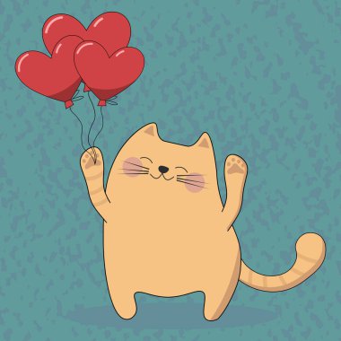 Basit komik çizgi film kedisi