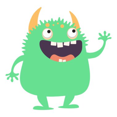 Basit vektör çizimi yeşil canavar