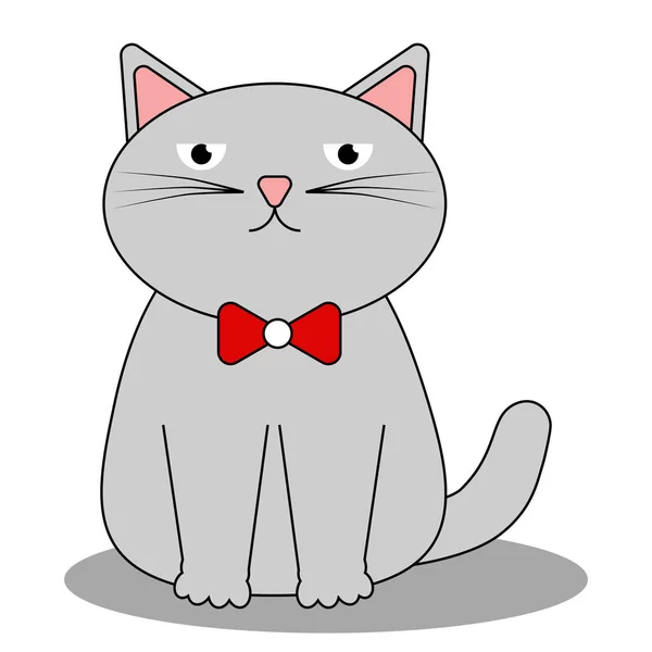 Simple Dibujos Animados Divertido Gato — Archivo Imágenes Vectoriales