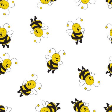 Basit vektör illüstrasyonu komik arı