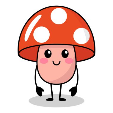 Mantarlı basit vektör illüstrasyonu