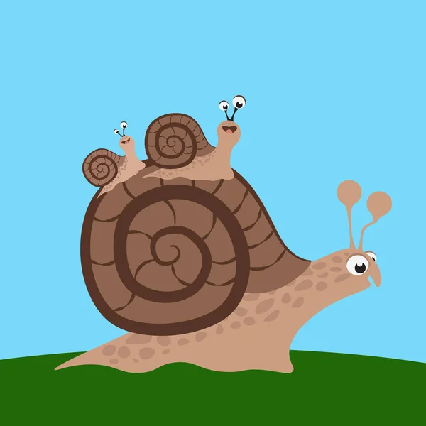 简单的向量说明小蜗牛 — 图库矢量图片
