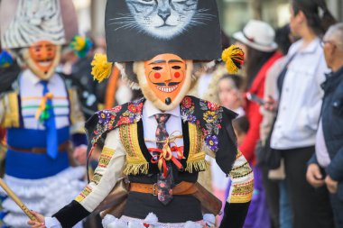 Cigarrones de los Carnavales de Verin, Ourense, Spain. Los carnavales de Verin son una fiesta considerada de interes turistico nacional y atraen a miles de turistas para disfrutar de esta fiesta popular y tan colorida. 