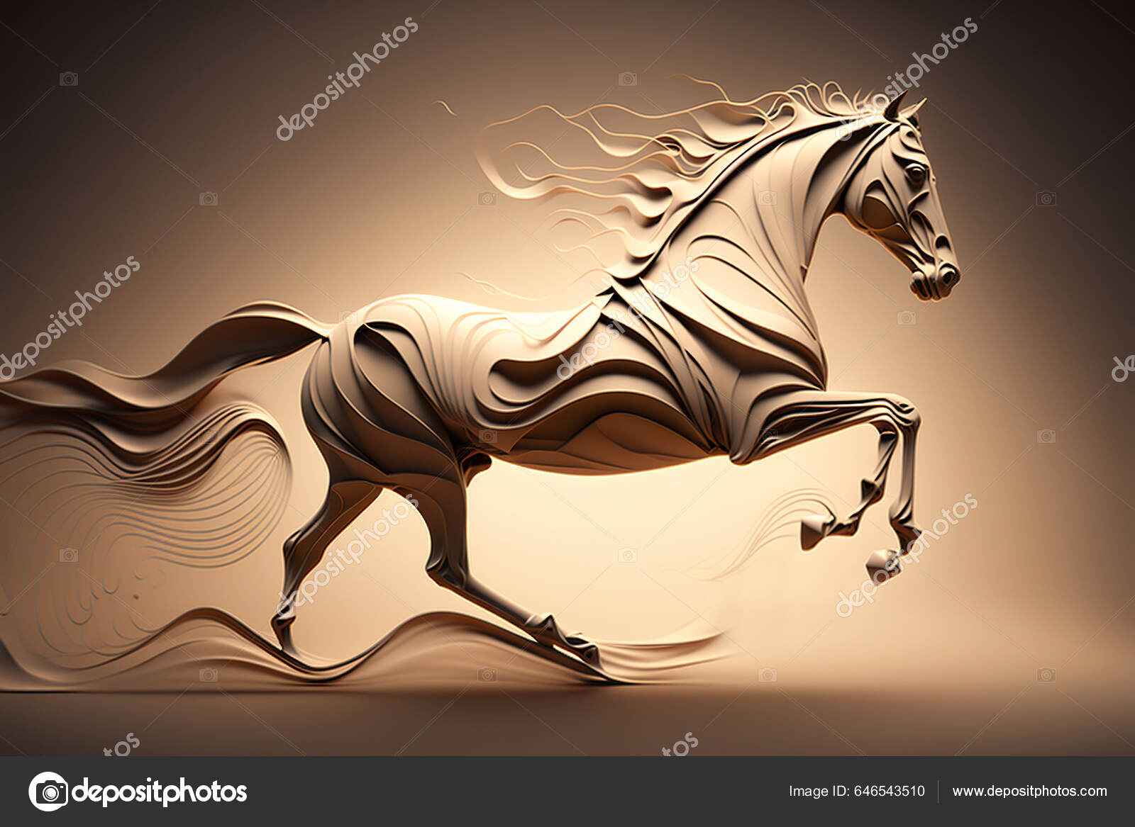cavalo correndo estilo aquarela preto e branco sobre fundo branco