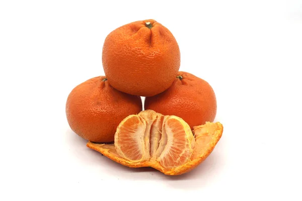 Képek Gyümölcsökről Narancsokról Fehér Alapon — Stock Fotó