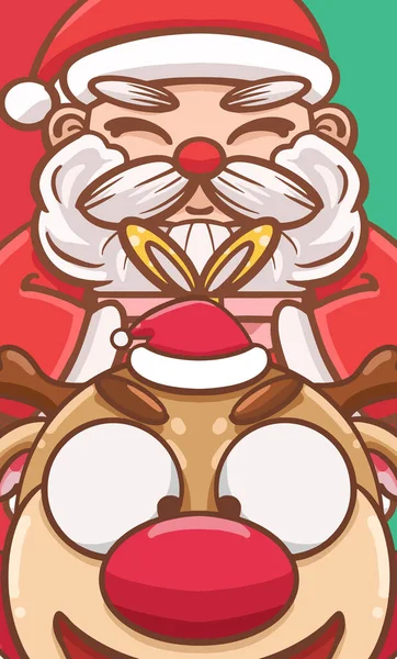 Desenhos Animados Véspera Natal Papai Noel Ilustração Design — Vetor de Stock