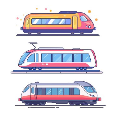 Çizgi tren illüstrasyon materyali