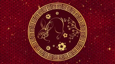 Çin Bahar Festivali, yeni yıl kutlamaları için kırmızı zemin. Yüksek kalite 4k görüntü