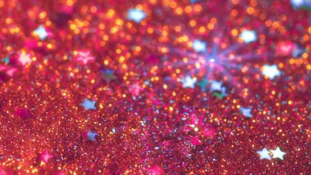 Red Moving Shiny Glitter Wallpaper Perfect Voor Kerstmis Nieuwjaar Een — Stockvideo