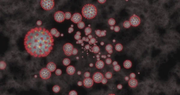 Coronavirusceller Covid Infektionssjukdom Snabb Smittspridning Hög Koncentration Coronavirus Rendering Illustration — Stockfoto