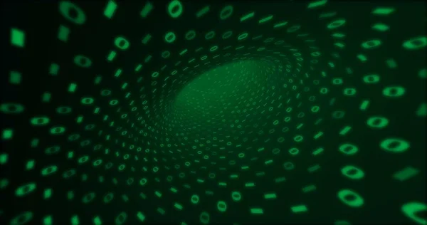 Green Neon Digital Binary Tunnel Seamless Background Network Big Data — Stock Photo, Image