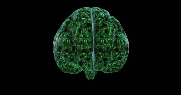 Cyfrowy Mózg Wykonany Płytek Drukowanych Procesorów Cyfrowa Sieć Neuronowa Sztuczna — Zdjęcie stockowe