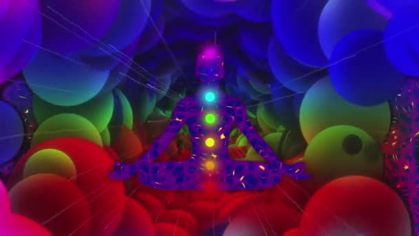 Vjing Visuals Mistik Nsan Aura Alanlarının Döngüsel Canlandırması Canlandırma Yüksek — Stok video