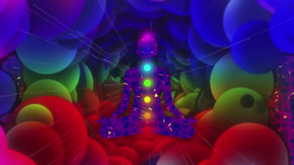 Vjing Visuals Cyclical Animation Mystical Woman Aura Fields Rendering Filmati — Video Stock