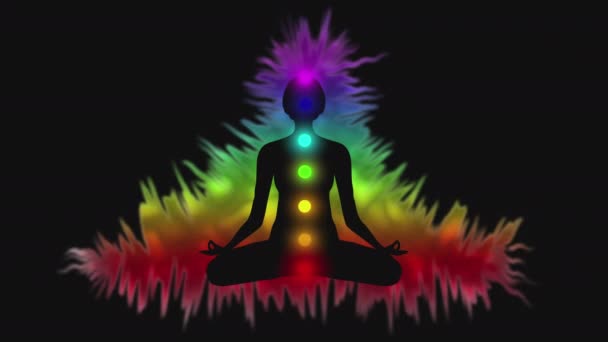 Vórtice Espiritual Aura Vibrante Campos Mulher Aura Energia Looping Animação — Vídeo de Stock