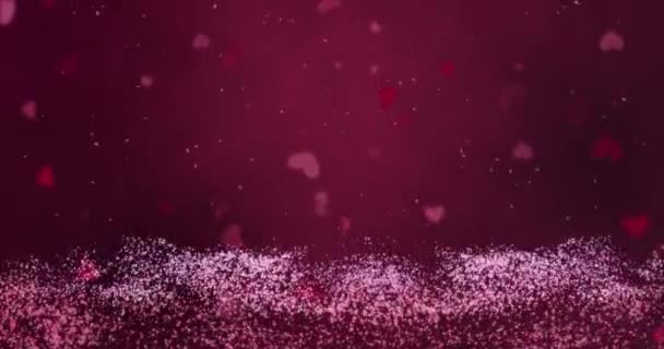 Magenta Heart Shaped Valentijnsdag Event Design Naadloze Lus Hoge Kwaliteit — Stockvideo
