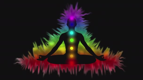 Vórtice Espiritual Aura Vibrante Campos Energía Aura Humana Animación Looping — Vídeo de stock