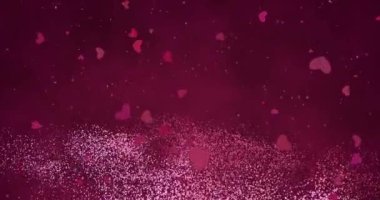 Magenta Kalp Şeklinde Sevgililer Günü Davetiyesi, Kusursuz Döngü. Yüksek kalite 4k görüntü