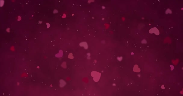 Magenta Forme Coeur Valentines Fond Décoratif Boucle Sans Couture Images — Video