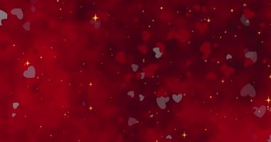 Parlak Kalp Şeklinde Sevgililer Günü Afişi, Kusursuz Döngü. Yüksek kalite 4k görüntü