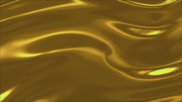 Золотая Волна Гладкой Шелковой Атласной Мягкой Ткани Высококачественные Fullhd Кадры — стоковое видео