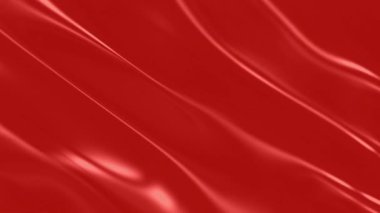 Canlı Akışkan Kırmızı Dalgalar Serisi Büyüleyici bir şekilde Dalgalanır Saten benzeri Yüzeyin Dokusunu ve Derinliğini Gösterir