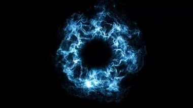 Siyah arka planda soyut mavi enerji etkisi. Hareket grafiksel ögesi atılıyor.