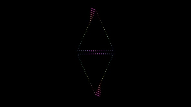 Abstract Colorful Audio Triagle Equalizer Black Background Audio Spectrum Simulation — Vídeo de Stock