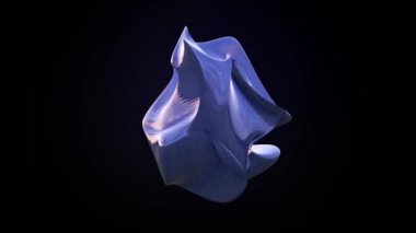 Abstract blue matter sphere animation on a black background. 