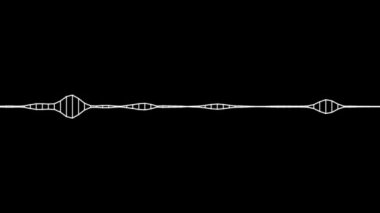Siyah arkaplan üzerinde beyaz ses frekansı dalga spektrumunu canlandır.
