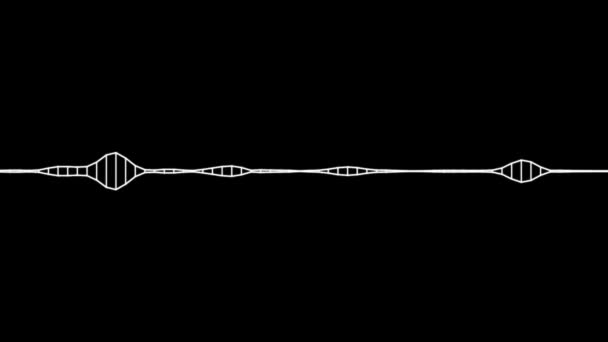Animation White Audio Frequency Waveform Spectrum Black Background — стоковое видео