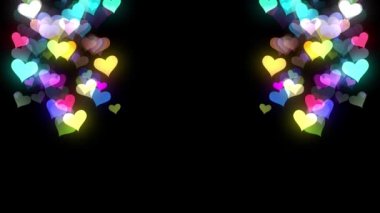 Flying Colorful Hearts abstract animation. Valentines day background.